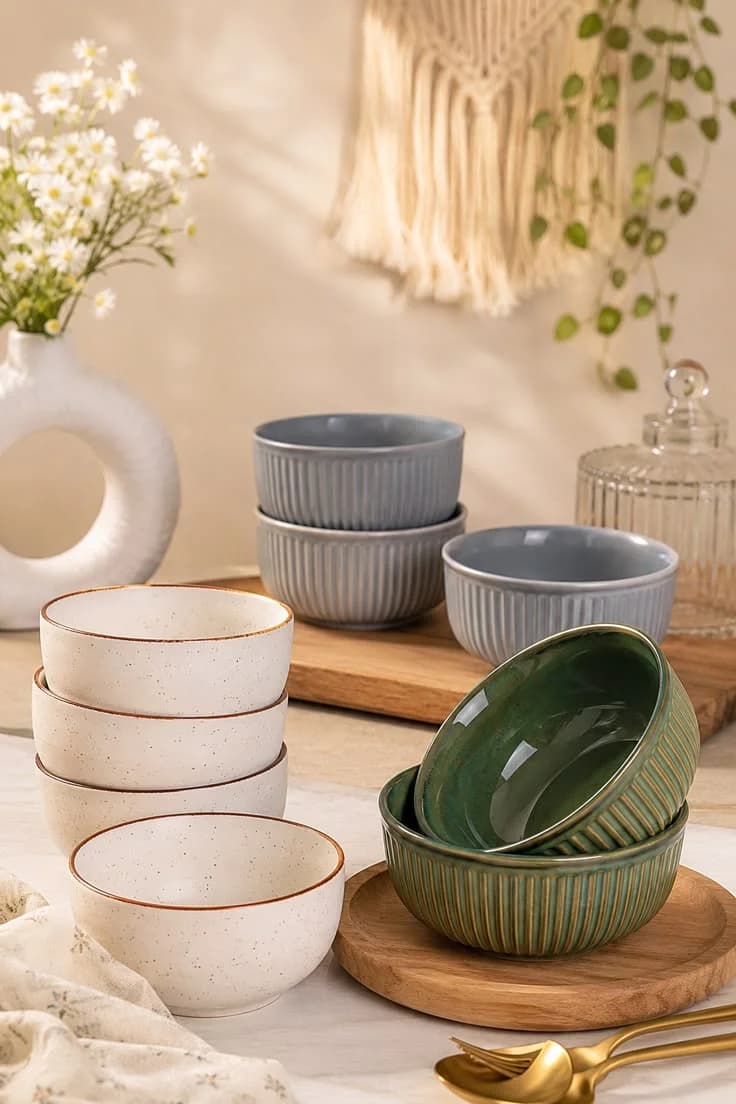 Conjunto de bowls de porcelana