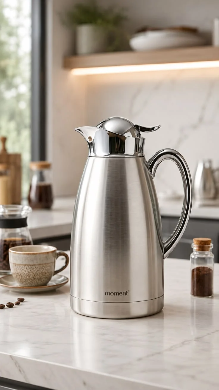 Garrafa térmica de café em aço inox